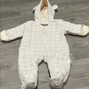 Cozy Quilted Baby Snowsuit in Cream